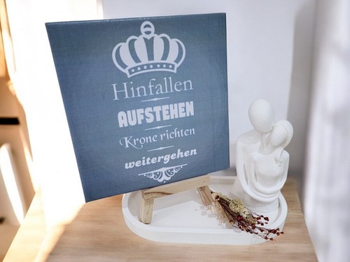 Bildfliese / Motivfliese aus Keramik (15 x 15 cm) Spruch Krone richten... (036) - Picture 12 of 12