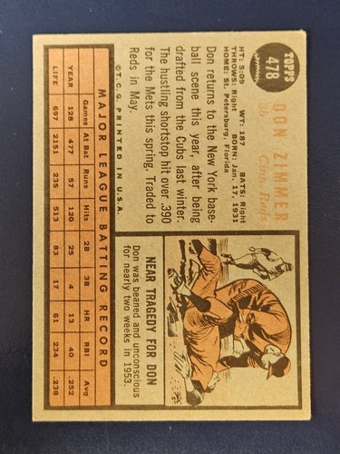 Tarjetas de béisbol Topps 1962 completa tu conjunto que elijas #447-522 - Imagen 65 de 155