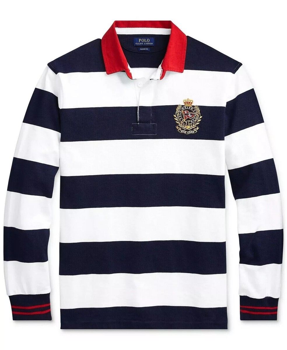 5XB***Polo Ralph Lauren Men's Stripe Iconic Rugby Classic