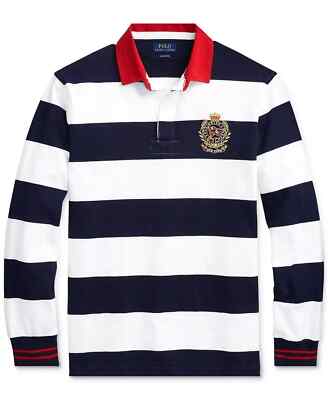 5XB***Polo Ralph Lauren Men's Stripe Iconic Rugby Classic Fit Polo