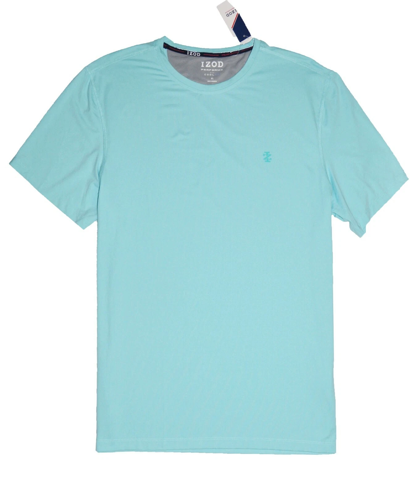 IZOD Men's Wicking Cool Stretch Crew-Neck T-Shirt, Blue Radiance, XL or 2XL