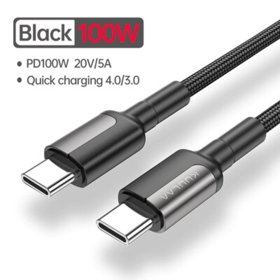 KUULAA 100W USB C to USB Type C Cable USBC PD 5A Fast Charger Cord USB-C Type-c 