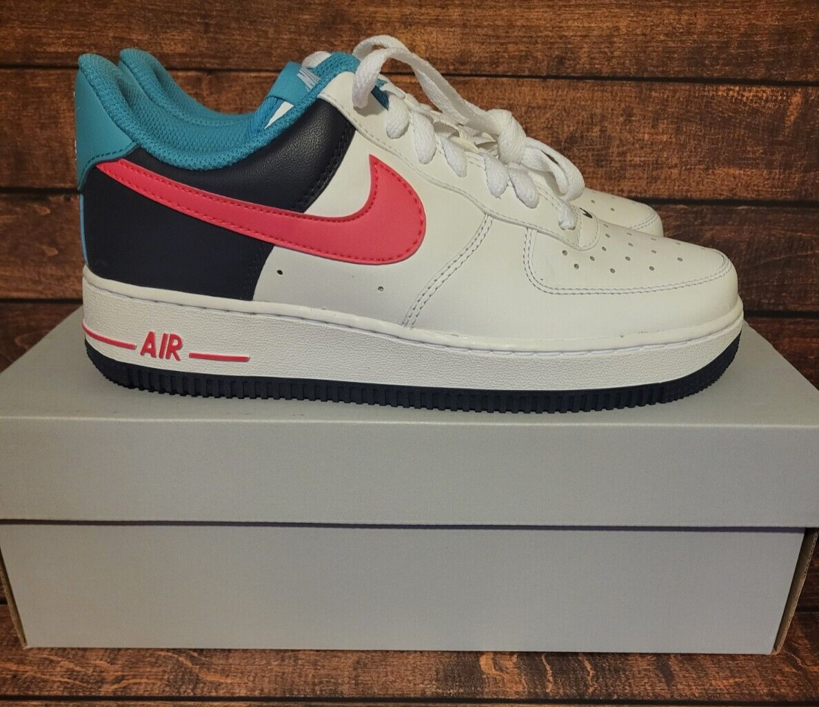 Nike Air Force 1 '07 South Beach White Thunder Blue Pink HF4849-100 Men's Sz 6.5
