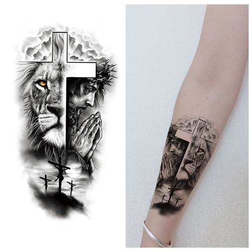 Multi-coloured Fox Wolf Lion Temporary Tattoo Waterproof Body Art Tattoo Sticker - Picture 60 of 80