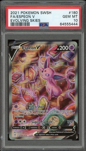 ESPEON V 180/203 PSA 10 ALTERNATE ART HOLO EVOLVING SKIES POKEMON ENGLISH ALT - 第 1/2 張圖片