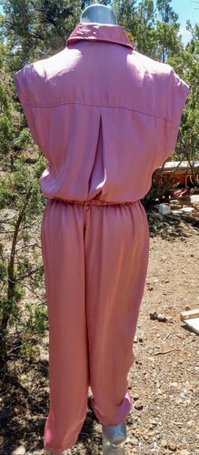 Neu mit Etikett MSSP Overall geknöpft zum Binden Kragen Taschen mauve normal Medium ärmellos - Bild 5 von 9