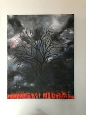 Original acrylic painting  sunset canvas 30x24x0,5 in.  wall art, decor,