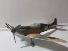 Spitfire diecast airplane tan camo Made in Hong Kong.