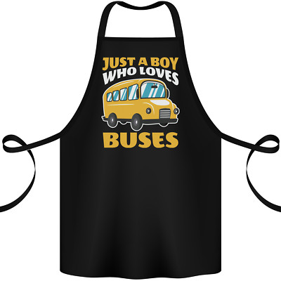 Just a Boy Who Loves Bus Busfahrer Baumwollschürze 100% Bio