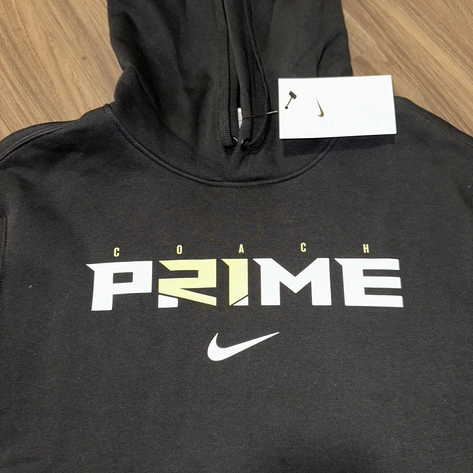 Felpa con cappuccio pullover Nike Coach Prime Deion Sanders 2.0 nera nuova con etichette taglia large