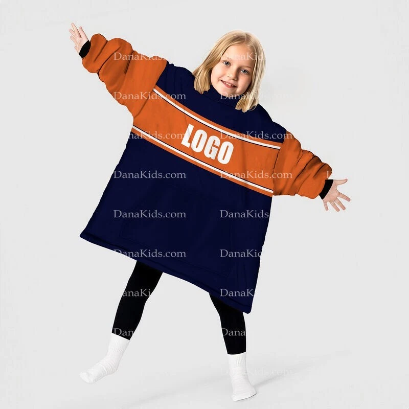 Custom Chicago Football Team Blanket Hoodies, Personalized Name Number Oversized