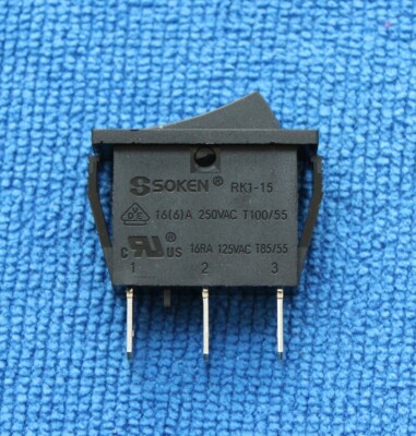 2pcs RK1-15 Rocker Switch 16A 125/250VAC T100/55 3 Pins 2 Positions Maintained