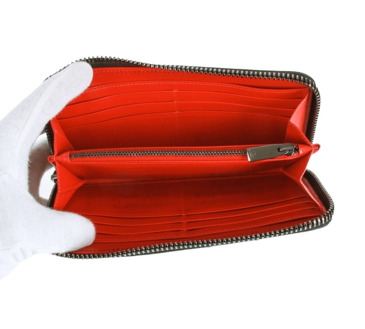 Authentic Louboutin Panettone mens zip around denim wallet Authentic Louboutin Panettone mens zip around denim wallet