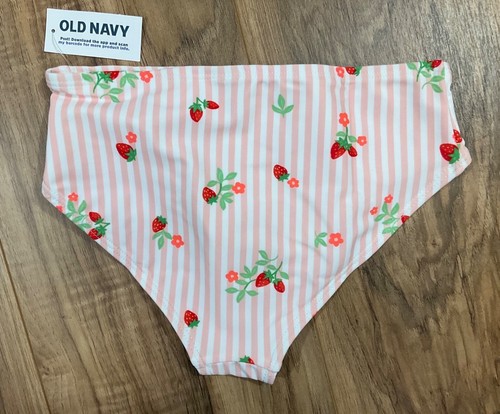 NWT Old Navy Strawberry Printed Tie-Front Bikini Swim Set for Girls Size 6/7 - Picture 5 of 8