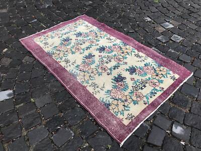 Turkish Antique rug Bohemian Area rug Oushak rug Vintage Rug Handmade Wool rug