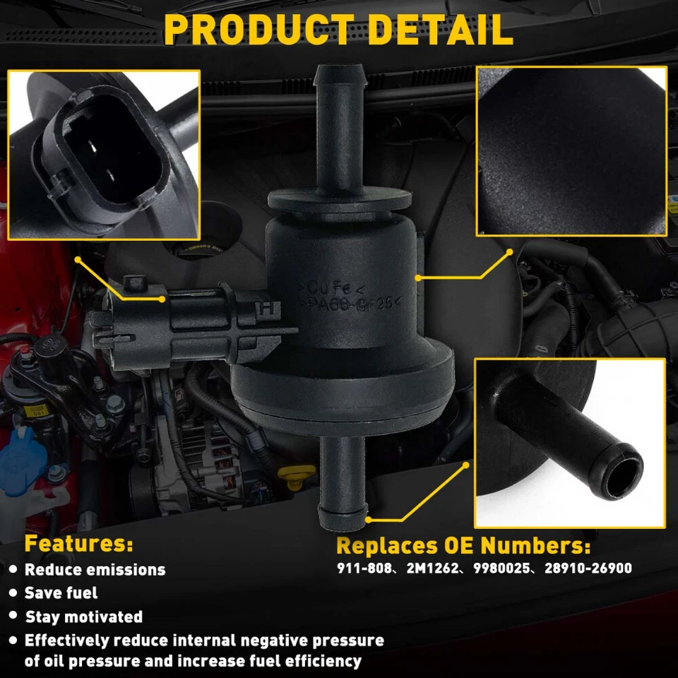 Válvula de control de purga de bote de vapor EA para Hyundai Accent Kia Rio5 2006-2012 1,6 L Foto 4 de 4