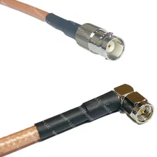 RG400 BNC FEMALE to SMA MALE ANGLE RF Cable FAST-SHIP LOT