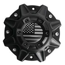 Wheel Center Caps Ballistic Off-road 845 Morax Matte Black With American Flag