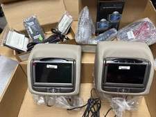 Invision Dual DVD Headrest Monitors Land Rover TAN Leather  Color