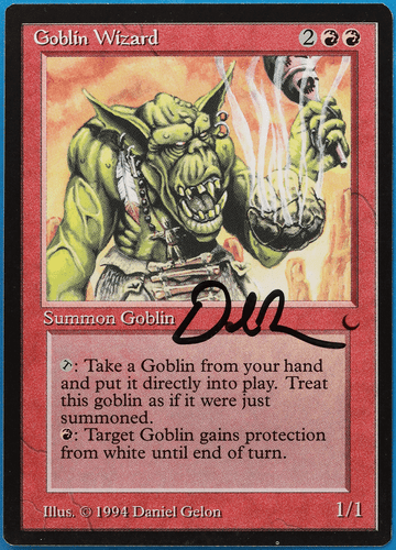 Goblin Wizard The Dark NM Red Rare SIGNED MAGIC MTG CARD (ID# 505019) ABUGames - Picture 1 of 2
