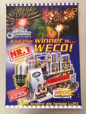 WECO Feuerwerk Plakat Vintage DIN A2 ''The Winner'' Silvester Pyro