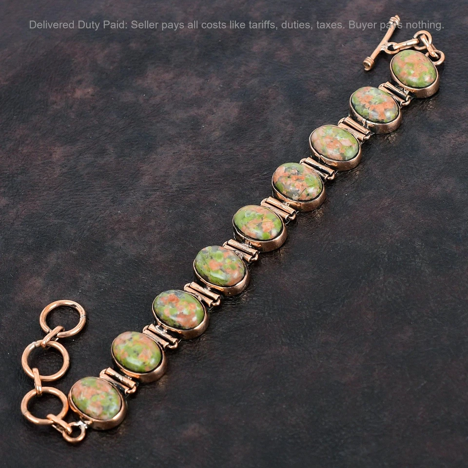 Black Friday Sale Copper Unakite Gemstone Daughter Handmade New Bracelet Jewelry - Image 3 of 4