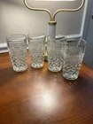 Vintage Set Of 4 Anchor Hocking Wexford Tumblers Clear Glass 10oz