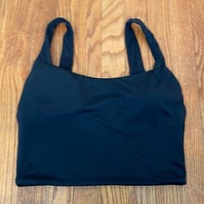 Andie The Tank Bikini Top Longline Swimsuit black Large NWT