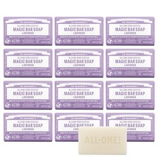 Dr. Bronner's Pure-Castile Magic Bar Soap Lavender, 5 5 Ounce Pack of 12 