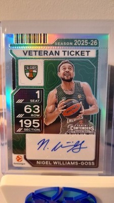 2025-26 Contenders Euroleague Nigel Williams-Goss Veteran Ticket Auto Premium