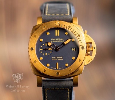 Panerai Submersible Bronzo Blu Abisso 42mm Men's Automatic Watch PAM01074 1074 