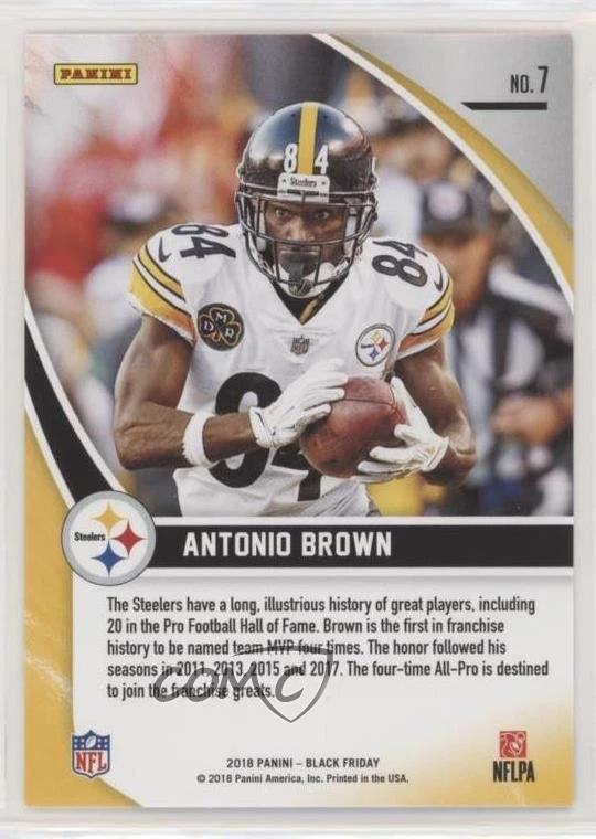 2018 Panini Black Friday Antonio Brown #7 - Image 2 of 2