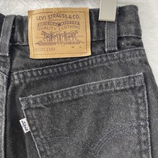 Vintage Levi s White Tab Black Denim Mom Shorts Sz 14 33321 Cuffed 1998 Made USA