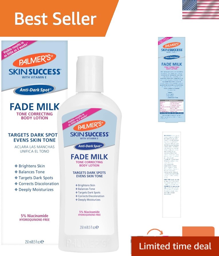 Anti-Dark Spot Fade Milk Body Lotion, 8.5oz with Niacinamide & Hydroquinone