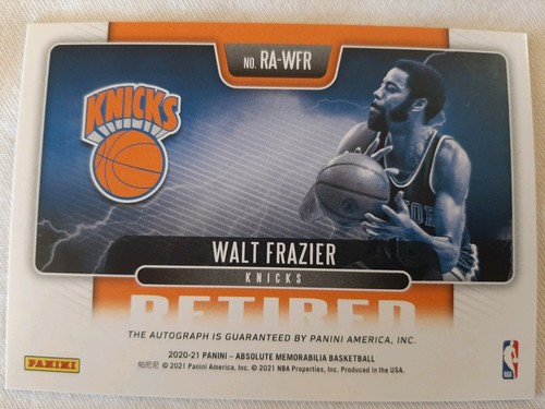 2020-21 Absolute Memorabilia Walt Frazier Gold Retired 11/25 New York Knicks - Picture 4 of 4