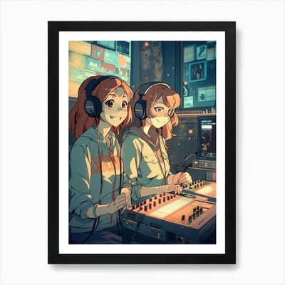 Lofi Girls 10 Kunstdruck gerahmt Wandbild Poster Leinwanddruck Bild
