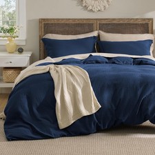 Waffle Weave Duvet Cover Queen Size, Luxury, Soft Breathable Comforter Cover