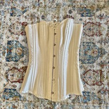 White Satin Steel Boned Strapless Corset Small Halloween Women s NWT Overbust