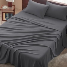 USXIBEI Queen Size 4 Piece Sheet Set - Comfy Breathable Cooling Bed Sheets Set