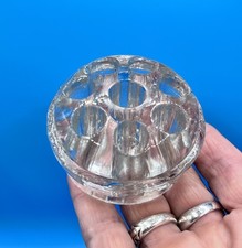 Glass Floral Frog, 8 Hole Weighted Domed  Round 2.5  x 1.50  