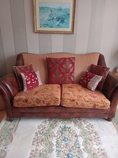3 Seater Italian Leather Sofa with Matching Arm Chair. Very Good Condition .