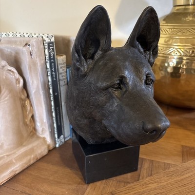 Deutscher Schäferhund, Elsässer Wolf Hund Hund Statue Büste auf Sockel Art Dog Ltd Ed 