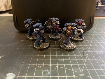5 Intercessor, Ultramarines, bemalt, Warhammer 40K, Space Marines, GW