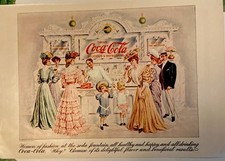 1905 Rare Color Coca Cola Double Sided-  Families Drinking  Coke- 9x12-Fast Ship