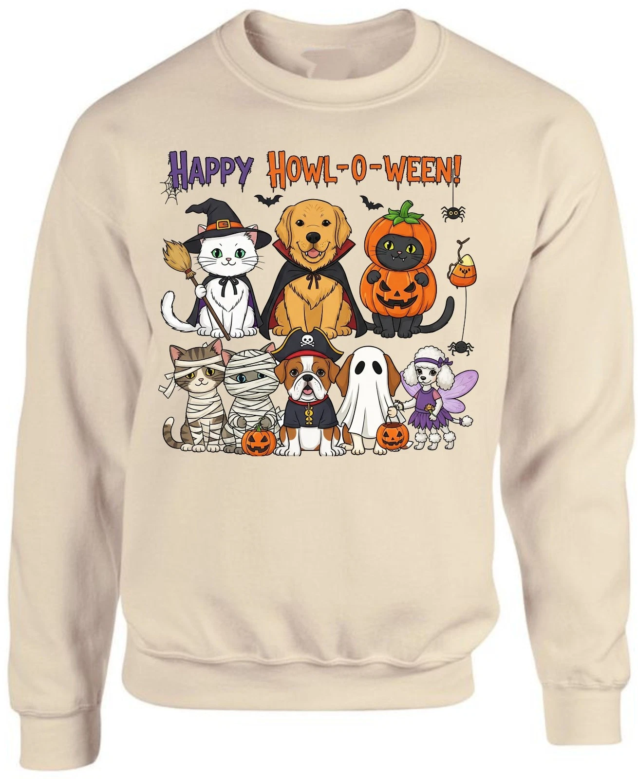 Halloween Pumpkin Jumper, Spooky Ghost Sweatshirt, Animal Halloween Sweatshirt
