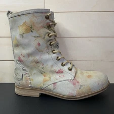 Coolway Eleonor Boots Floral Suede Women's Size 6.5 Shoes Lace-Up Leather Boots