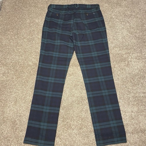 Polo Ralph Lauren Pants Mens 32x32 Blackwatch Tartan Plaid Stretch Straight Pony