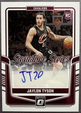 2024-25 Panini Donruss Optic Jaylon Tyson Rookie Autograph Cavaliers SS-JTY Cavs