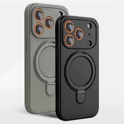 MagSafe Silikon Hülle mit Ringhalter für iPhone 17 11 Pro Max Plus Stand Case
