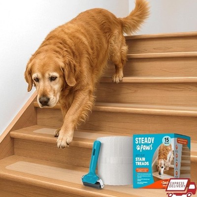 Clear Anti-Slip Stair Treads Pets Non-Slip Adhesive Grip Safety Strips 15 Pack